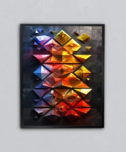 Alevli Prizmalar Metal Tablo