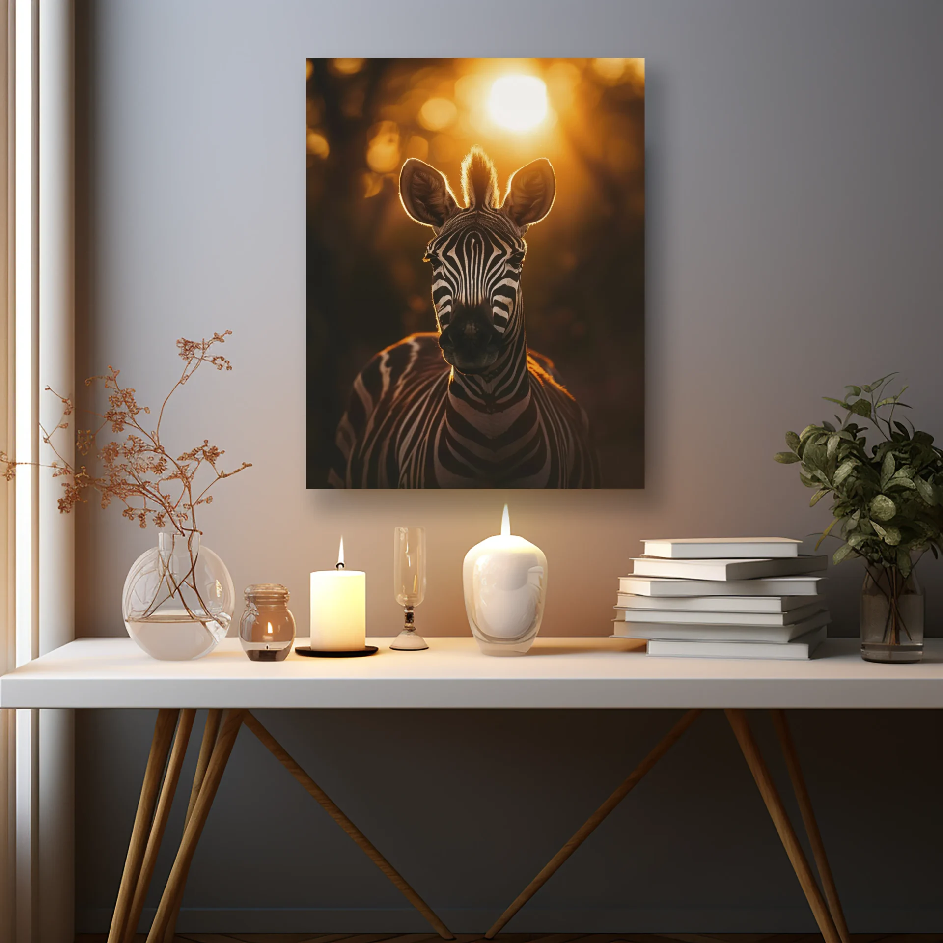Gün Batımı Zürafa Metal Tablo - Görsel 2