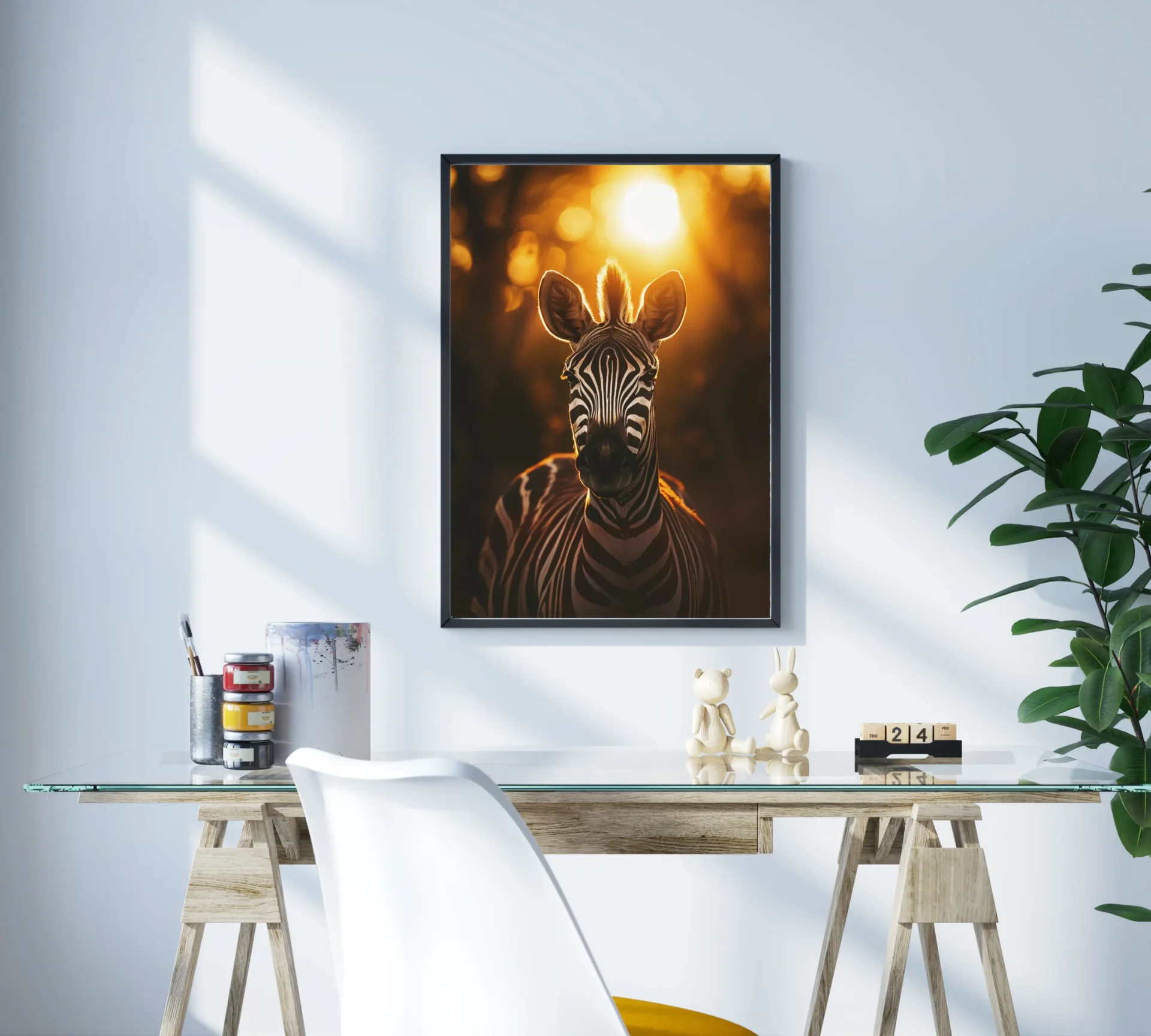 Gün Batımı Zürafa Metal Tablo - Görsel 3