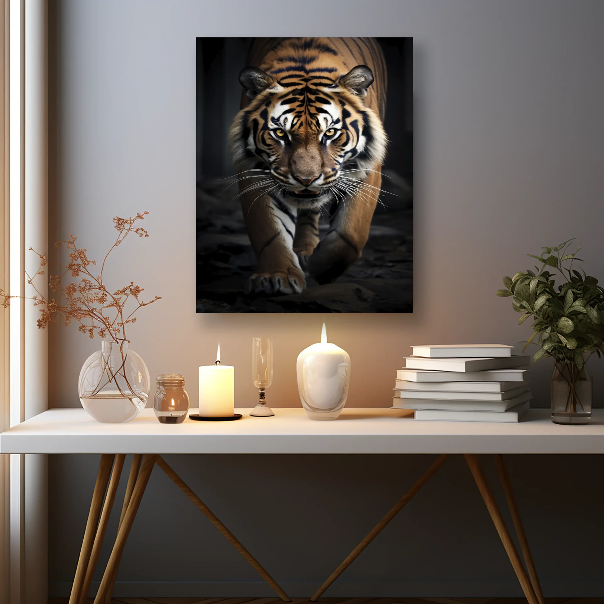 Gölgelerin Kaplanı Metal Tablo - Görsel 2