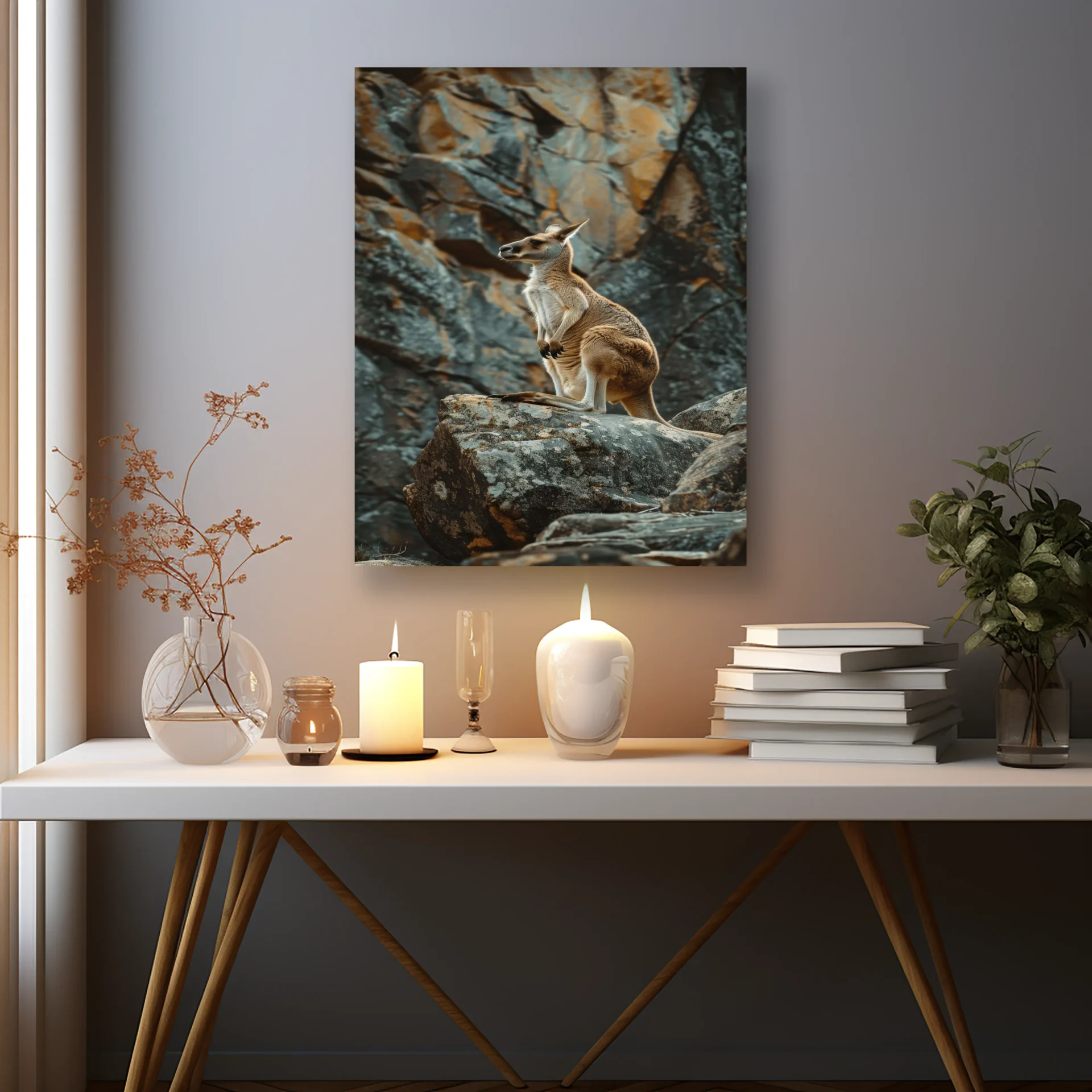 Kayalıkların Ceylanı Metal Tablo - Görsel 2