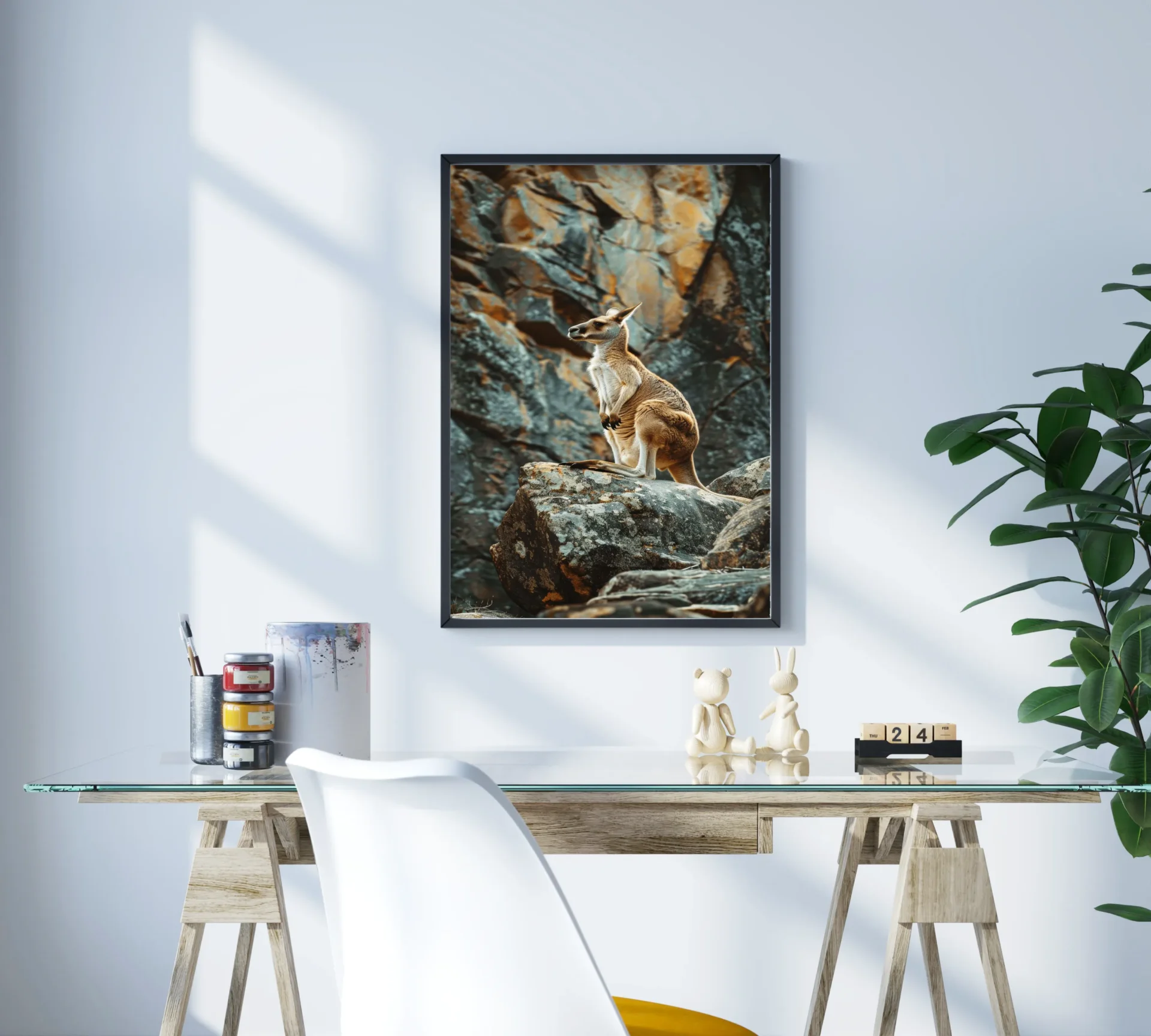 Kayalıkların Ceylanı Metal Tablo - Görsel 3
