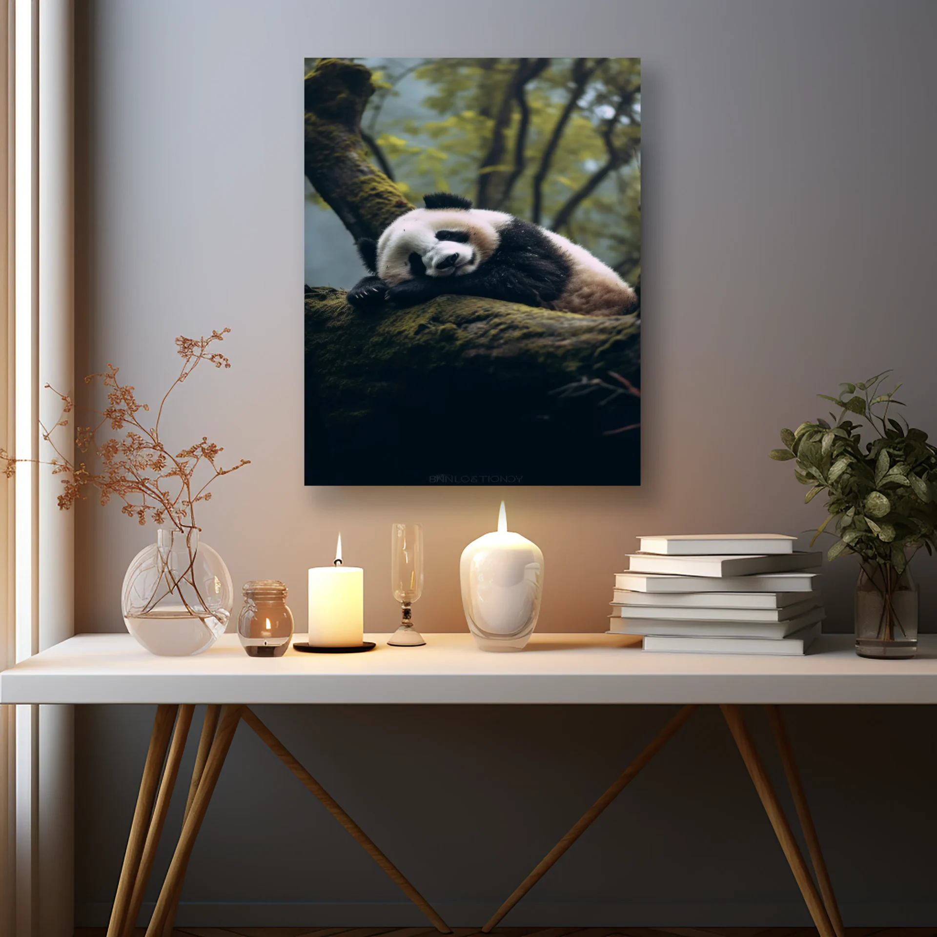 Bambu Gölgesindeki Panda Metal Tablo - Görsel 2