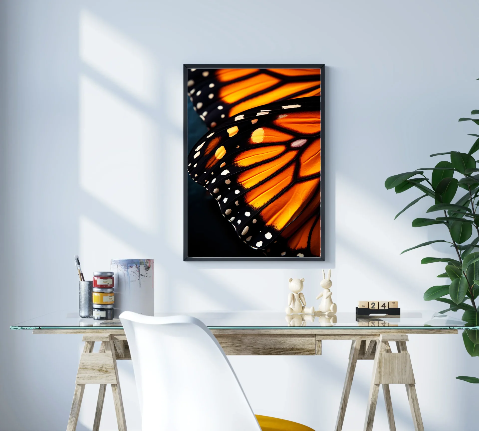 Monark Kelebeği Metal Tablo - Görsel 3