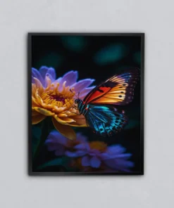 Geceye Konan Kelebek Metal Tablo