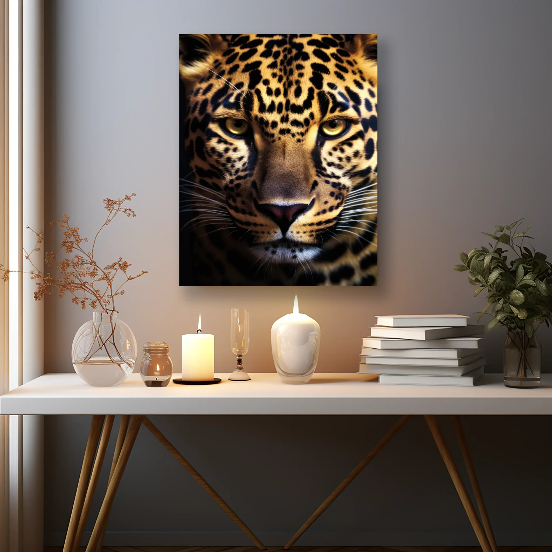 Ormanın Bakışı Leopar Metal Tablo - Görsel 2