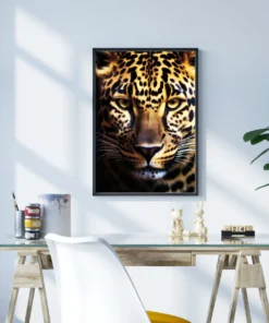 Ormanın Bakışı Leopar Metal Tablo - Görsel 3