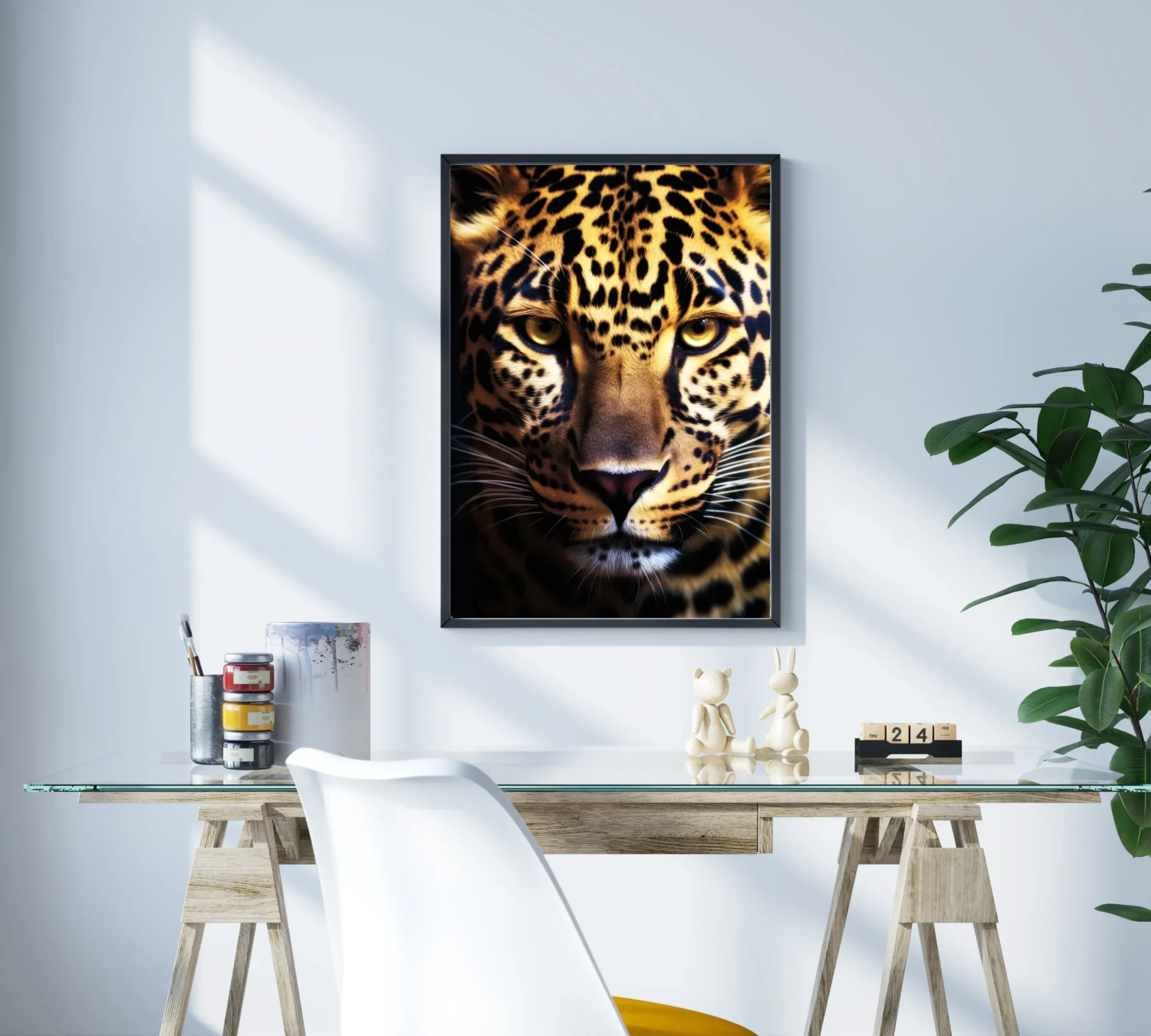 Ormanın Bakışı Leopar Metal Tablo - Görsel 3