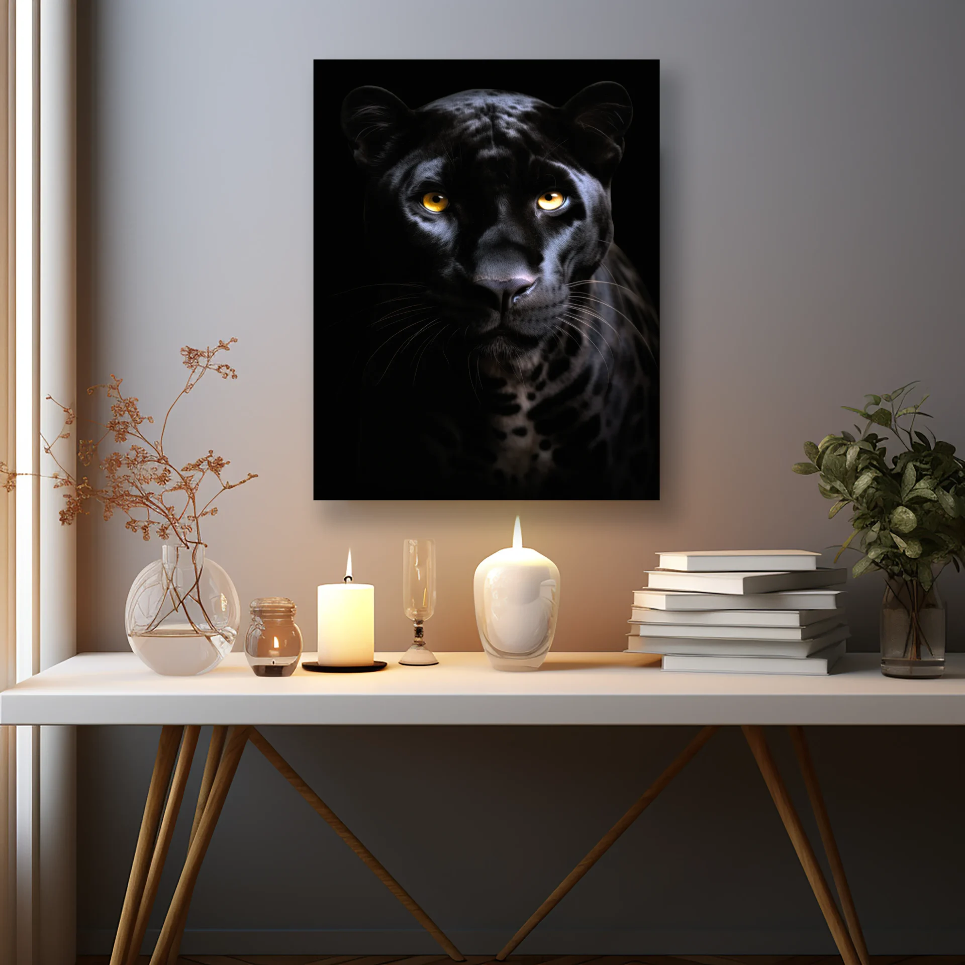 Gölgenin Gücü Panter Metal Tablo - Görsel 2