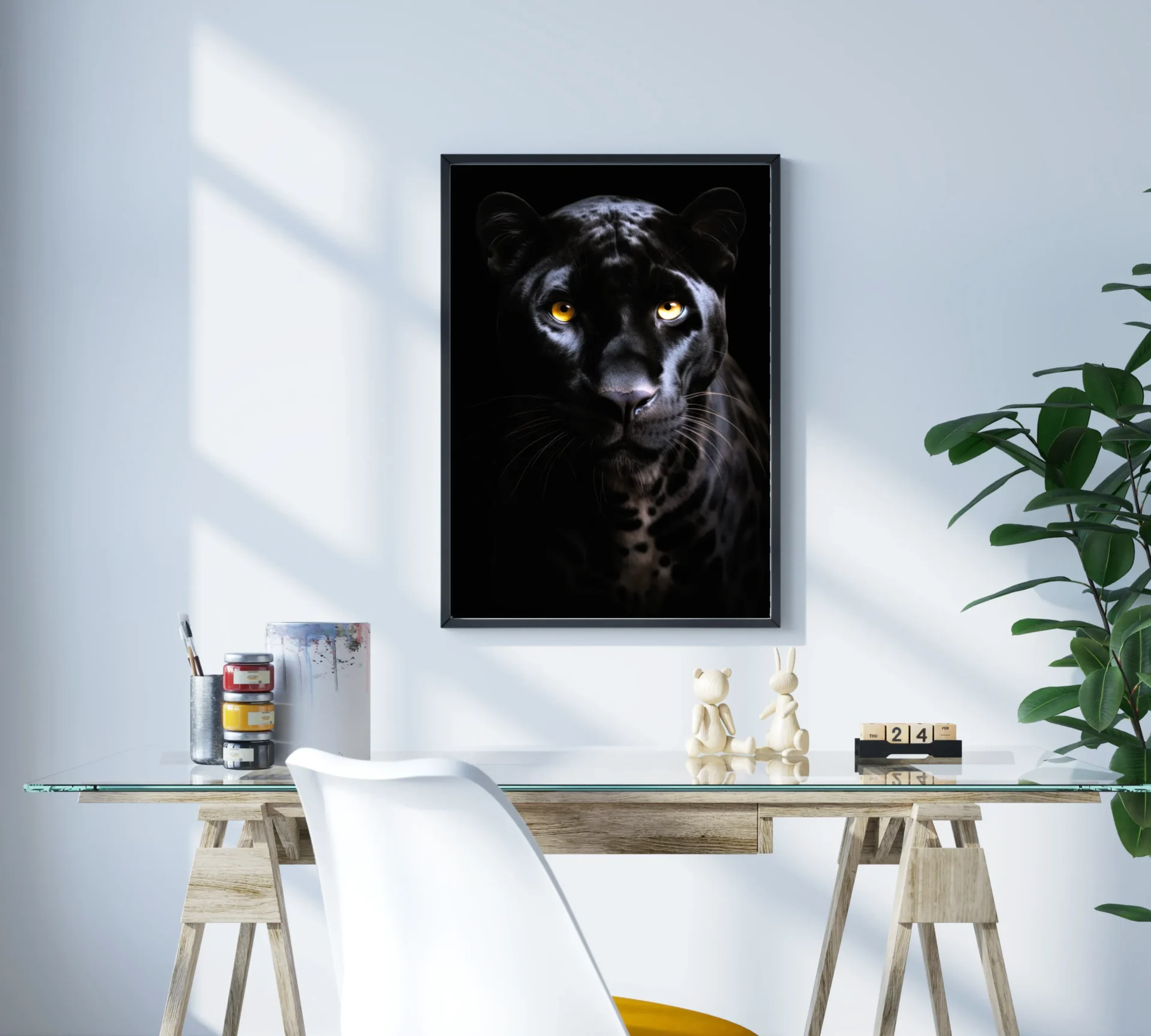 Gölgenin Gücü Panter Metal Tablo - Görsel 3