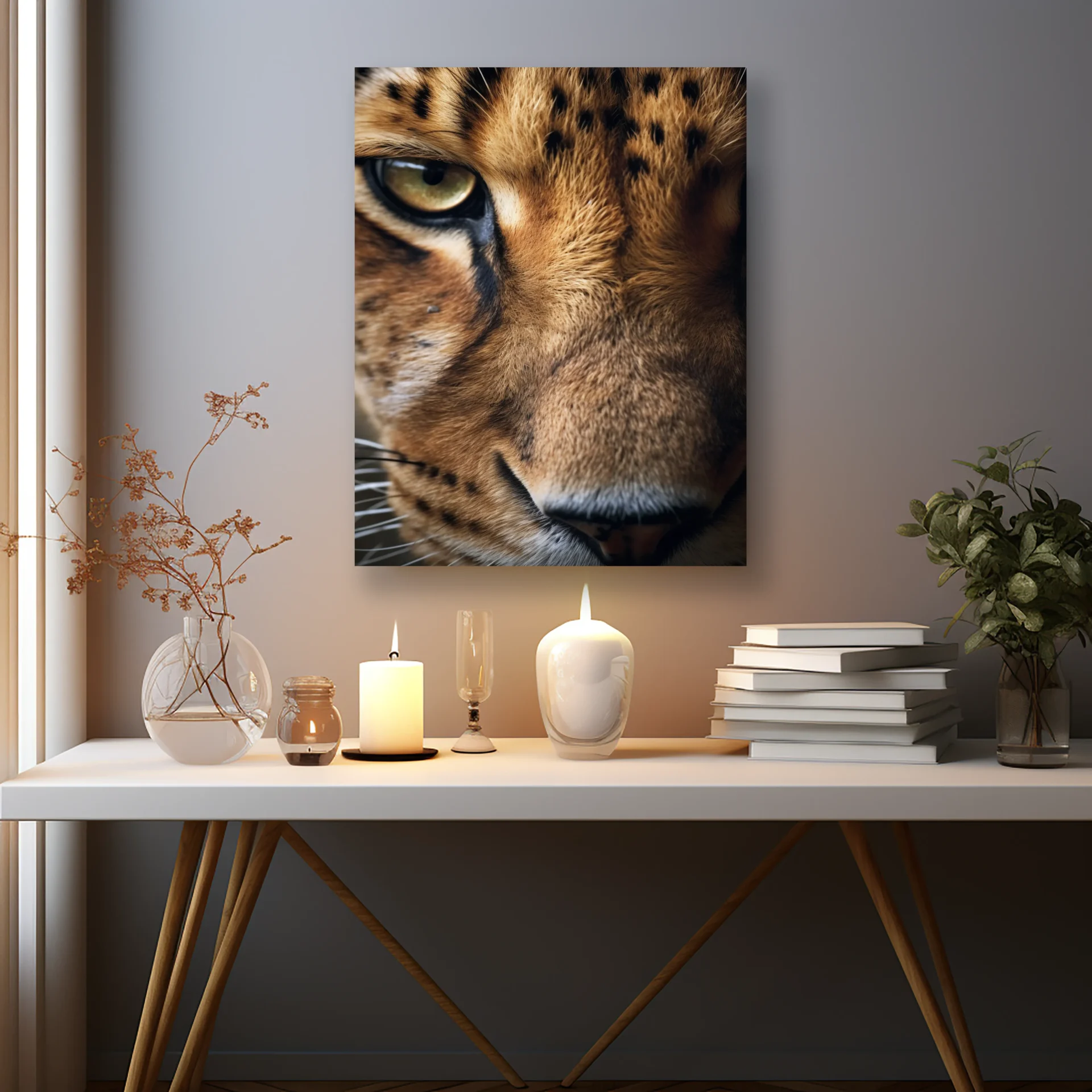 Vahşi Bakış Leopar Metal Tablo - Görsel 2