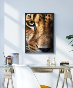 Vahşi Bakış Leopar Metal Tablo - Görsel 3