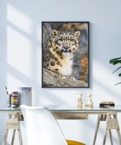 Dağların Gölgesinde Kar Leoparı Metal Tablo - Görsel 3