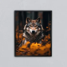 Sonbaharın Koruyucusu Kurt Metal Tablo
