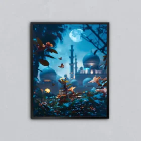 Minarelerin Altında Ay Metal Tablo