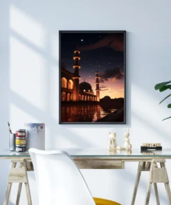 Gece Minareleri Metal Tablo - Görsel 3