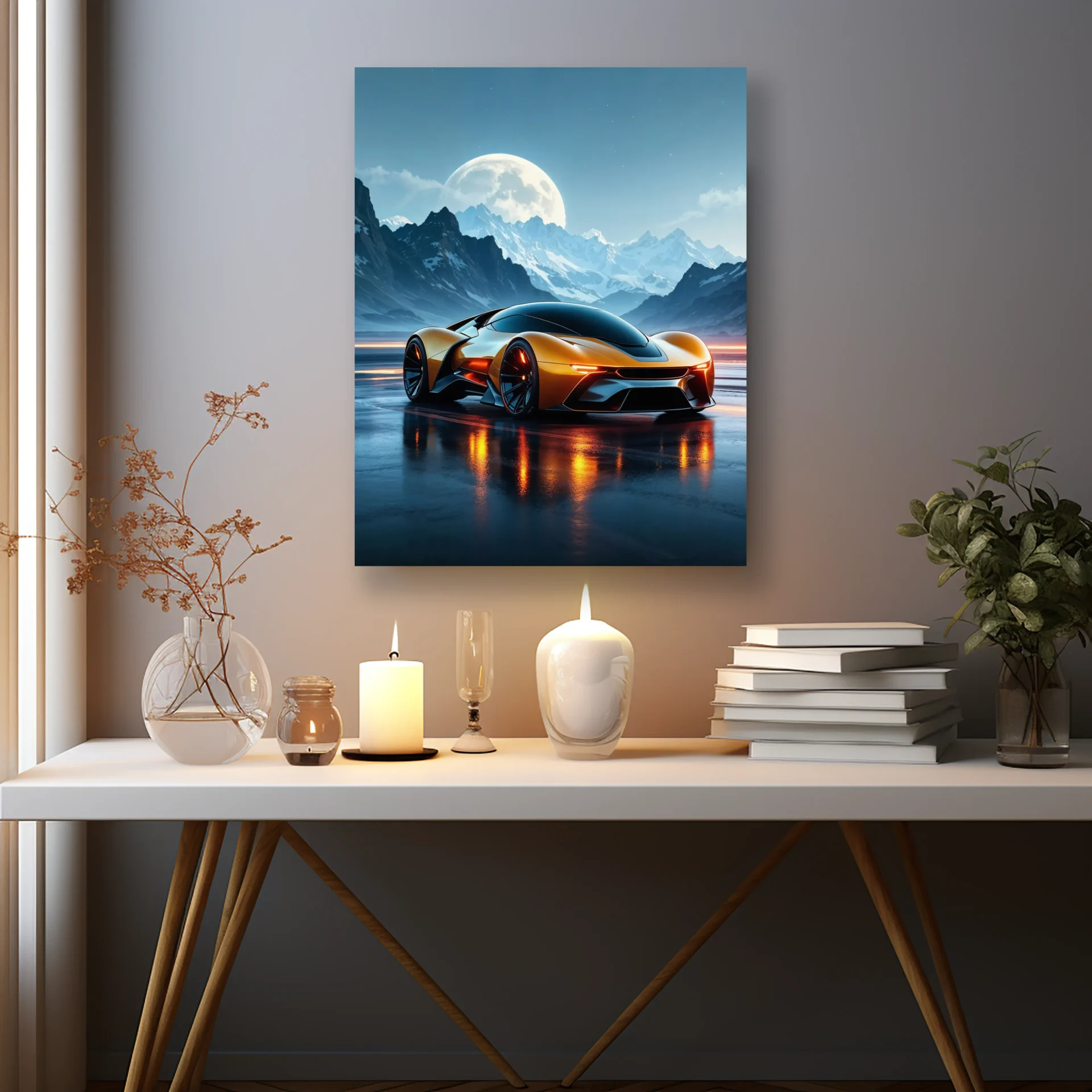 Ay Işığında Süper Güç Metal Tablo - Görsel 2