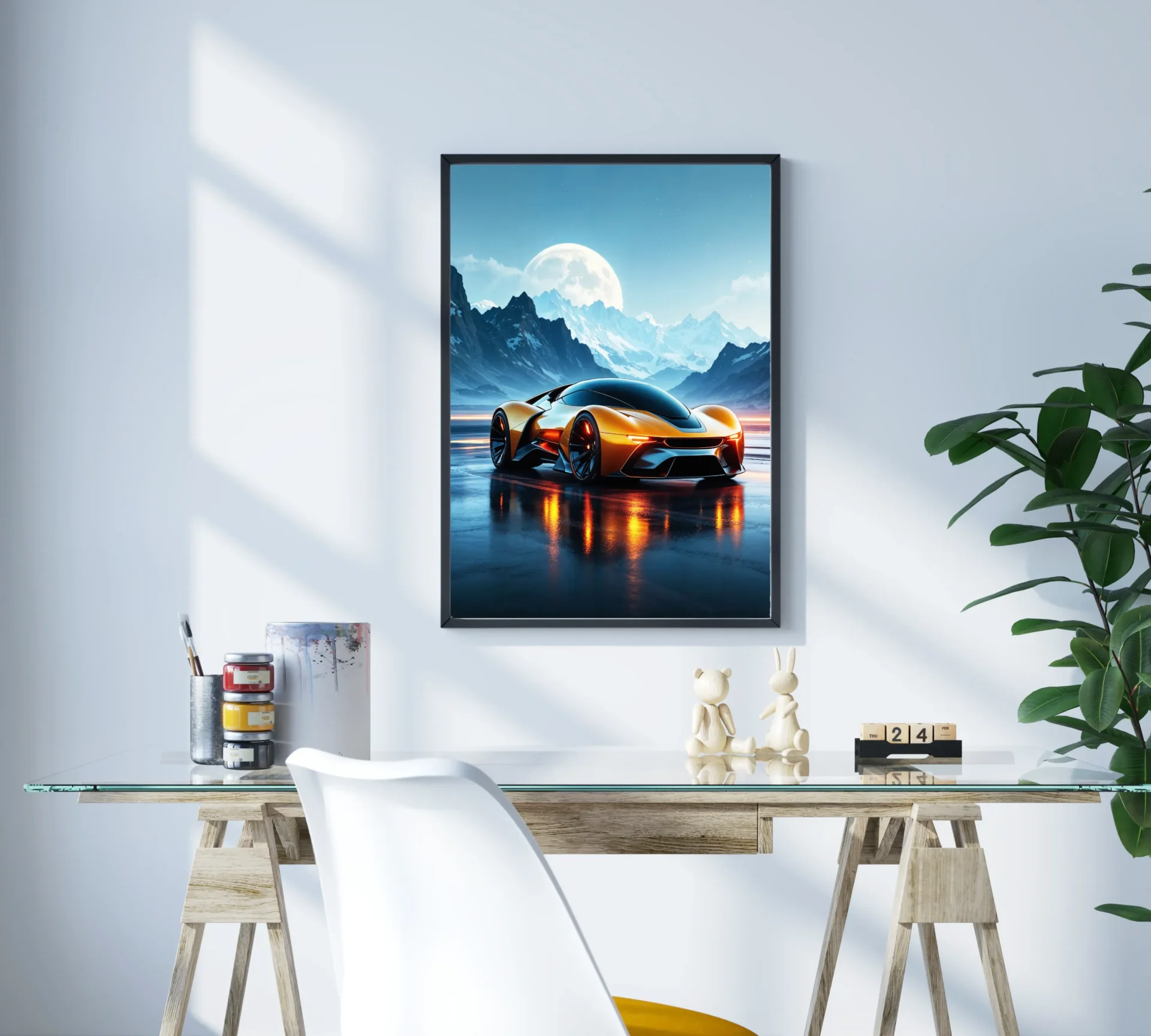 Ay Işığında Süper Güç Metal Tablo - Görsel 3