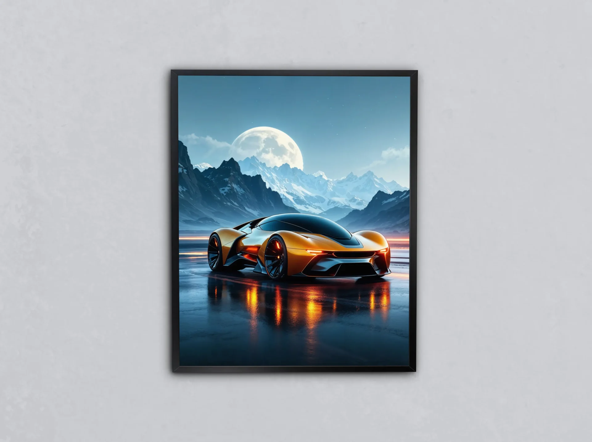 Ay Işığında Süper Güç Metal Tablo