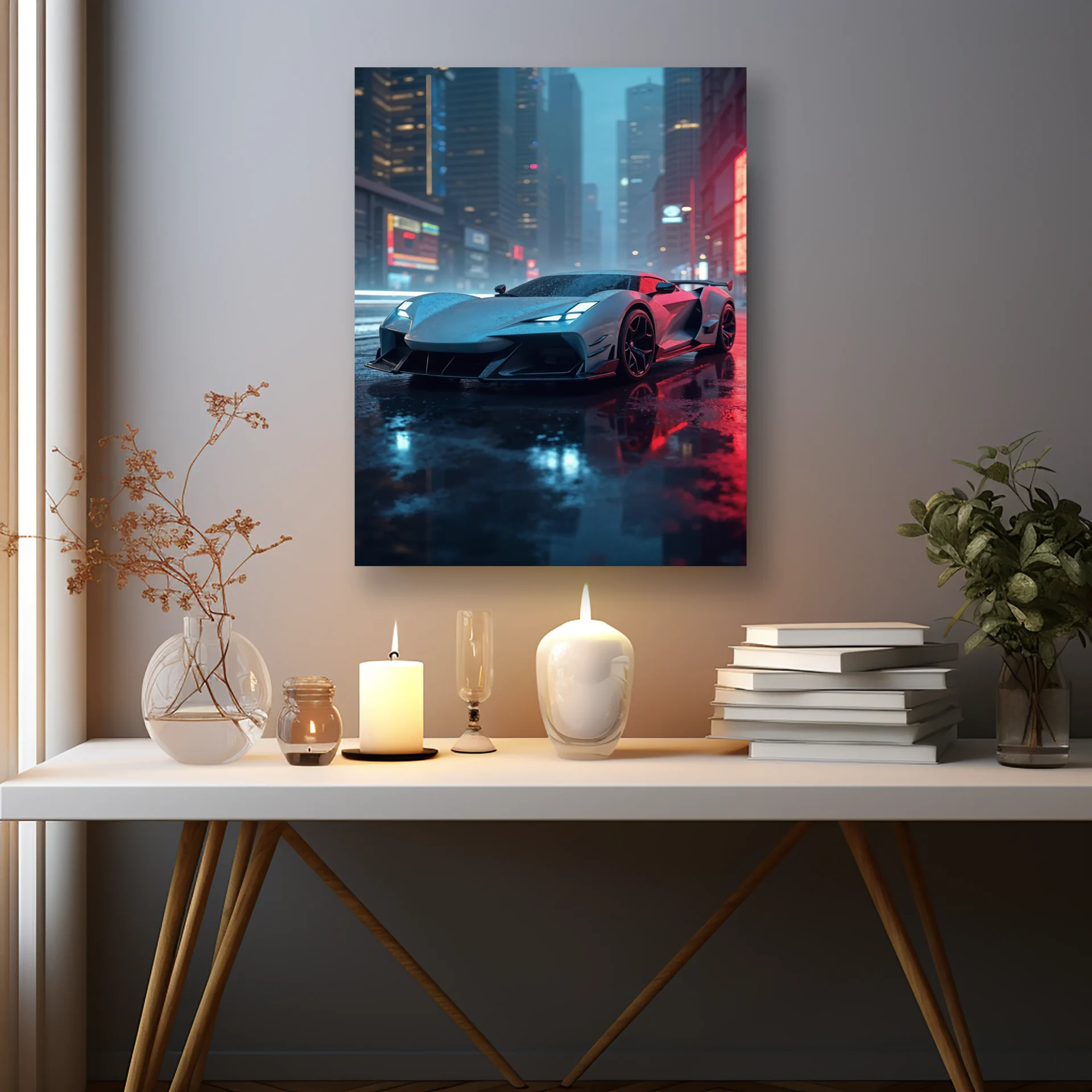 Şehirde Gölge Metal Tablo - Görsel 2