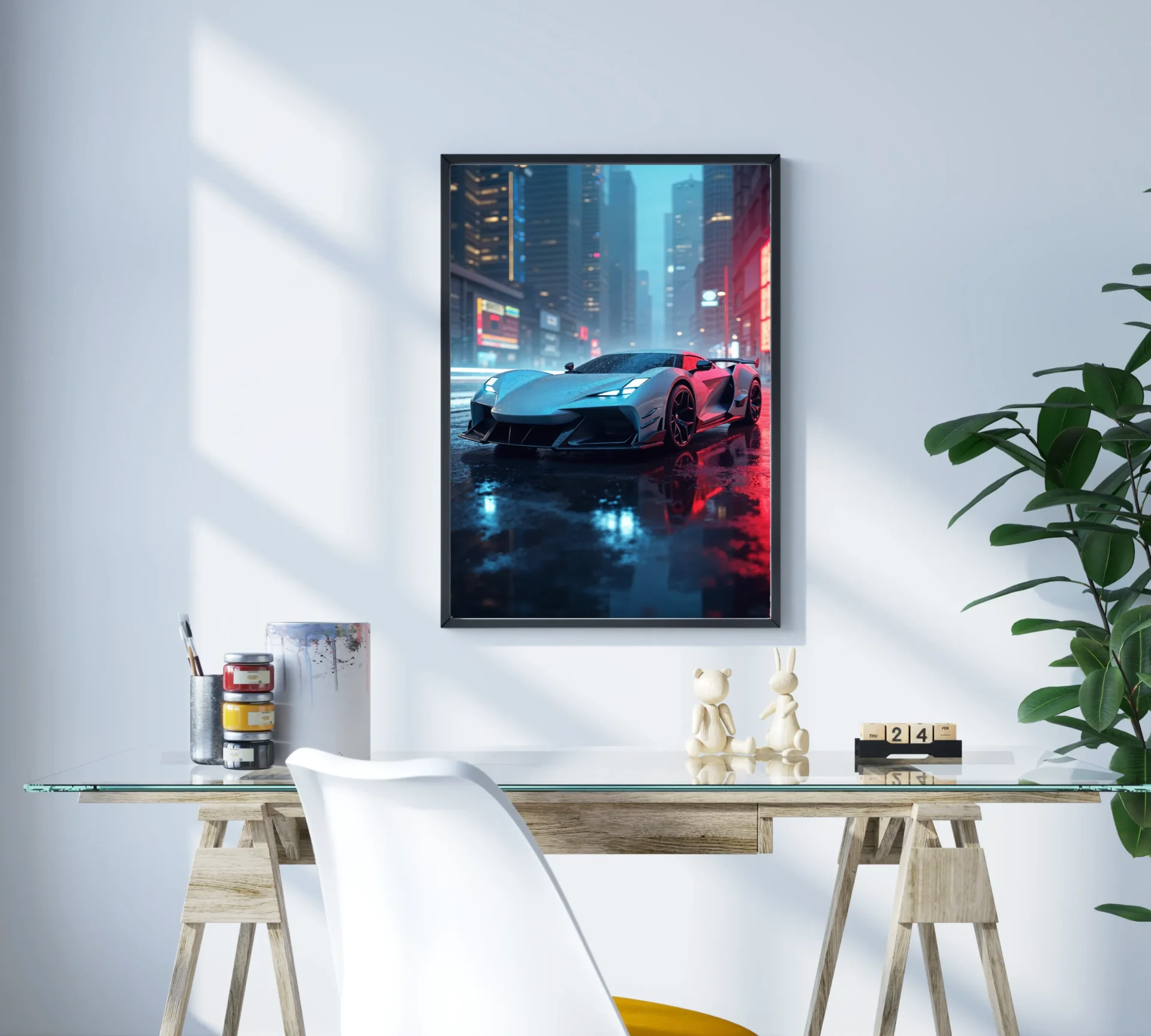 Şehirde Gölge Metal Tablo - Görsel 3