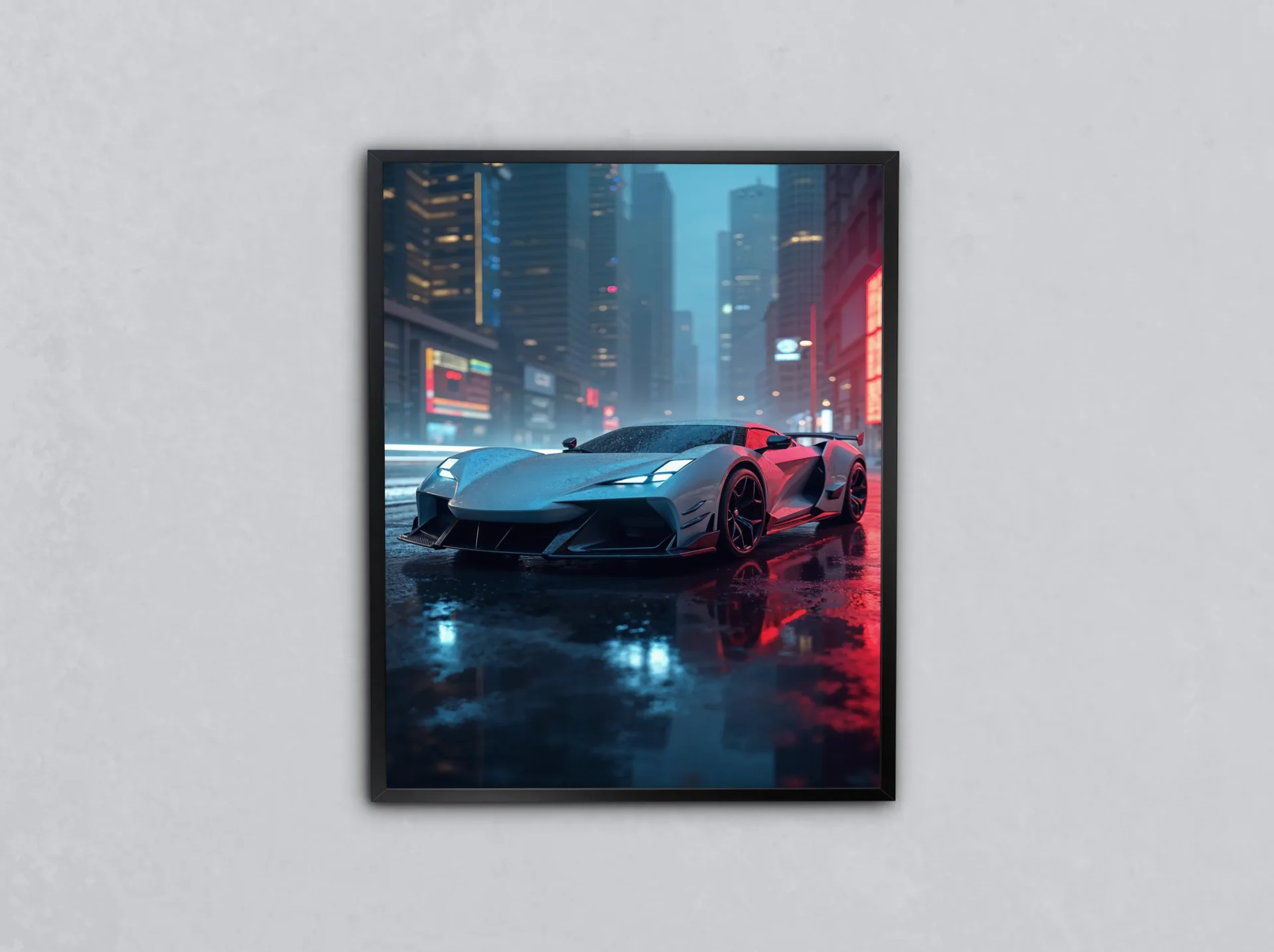 Şehirde Gölge Metal Tablo