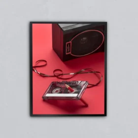 Kırmızı Kaset Metal Tablo
