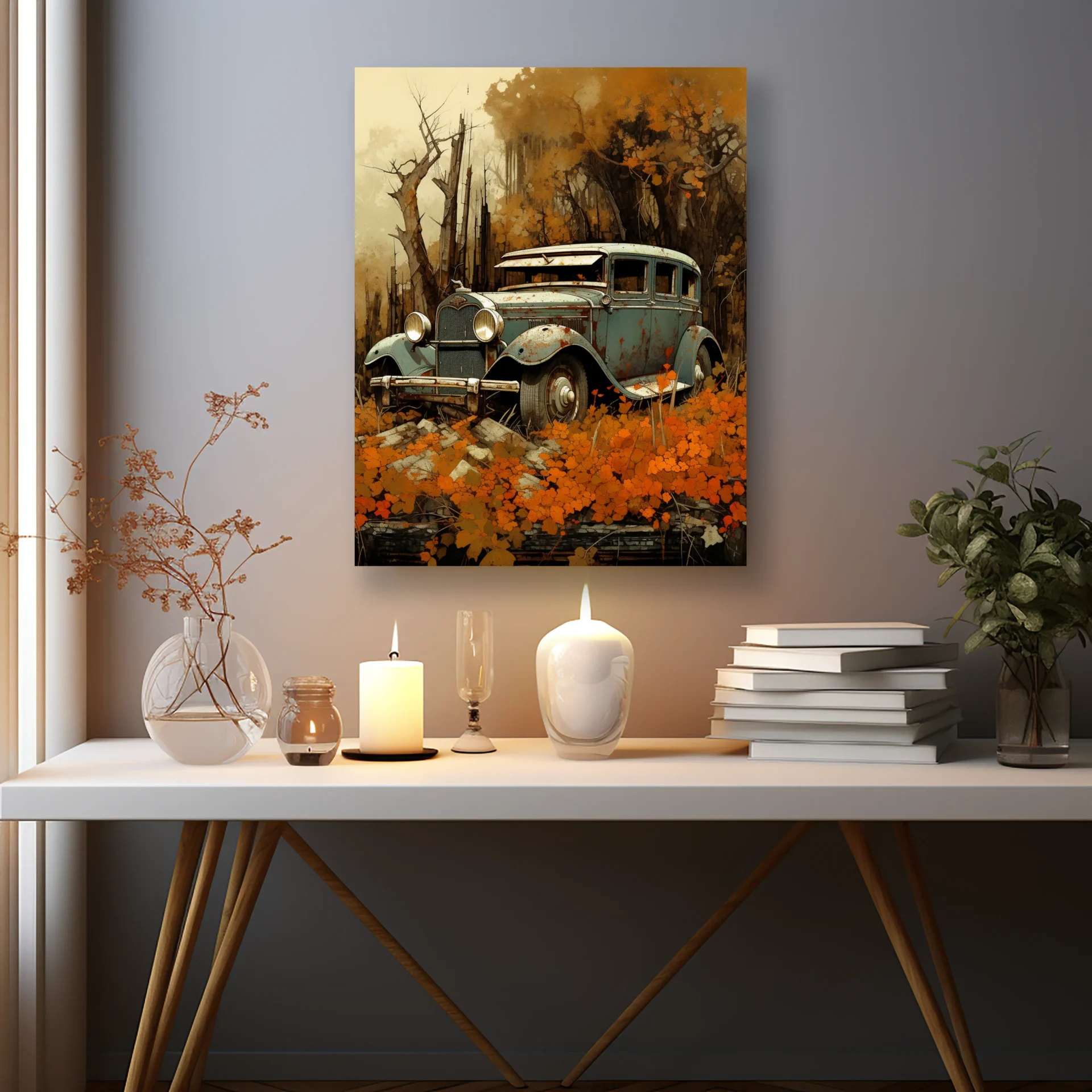 Sonbahar Aracı Metal Tablo - Görsel 2