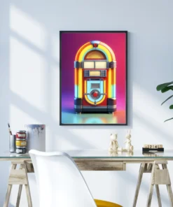 Neon Jukebox Metal Tablo - Görsel 3