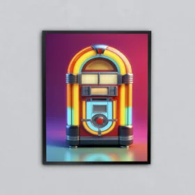 Neon Jukebox Metal Tablo