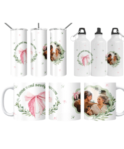 Anne Seni Seviyorum – Zeytin Dalı Çelengi Fotoğraflı 3’lü Set (Bardak + Termos + Matara)