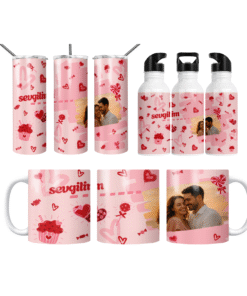 Sevgilim Kişiye Özel Termos Matara Bardak Özel Set
