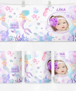 Alternative view of Denizkızı Temalı Kişiye Özel Termos Matara Bardak Özel Set