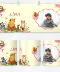 Alternative view of Orman Dostları Çiçekli Kişiye Özel Fotoğraflı  Termos Matara Bardak Özel Set