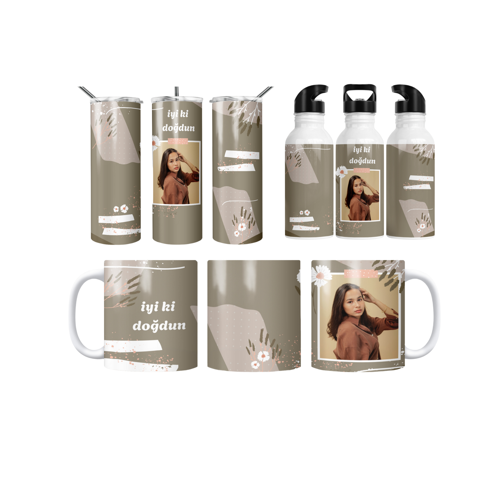 astel Boho İyi Ki Doğdun Termos Matara Bardak Özel Set