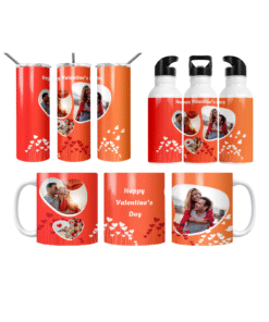 Happy Valentine’s Day Kalpli Fotoğraf Termos Matara Bardak Özel Set
