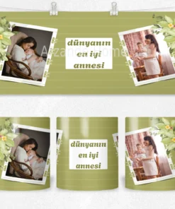 Alternative view of Yeşil Orkide “Dünyanın En İyi Annesi” Termos Matara Bardak Özel Set