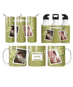 Yeşil Orkide “Dünyanın En İyi Annesi” Termos Matara Bardak Özel Set