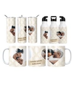 Art Deco Kalpli Babalar Günü Termos Matara Bardak Özel Set