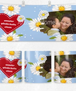 Alternative view of Papatya Kalpli Anneler Günü Termos Matara Bardak Özel Set