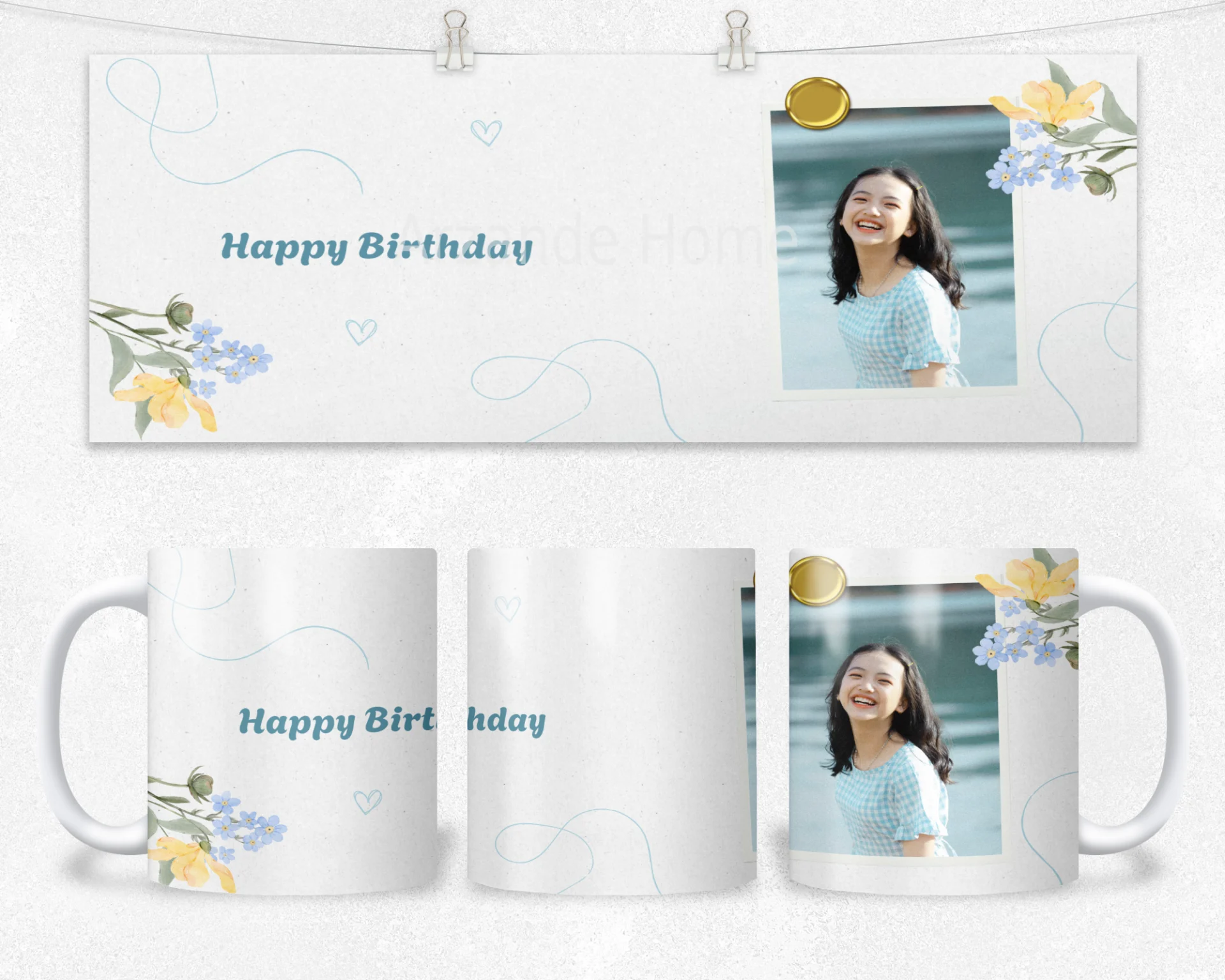 Vintage Polaroid “Happy Birthday” Termos Matara Bardak Özel Set - Görsel 2