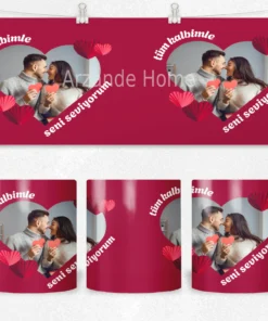 Alternative view of Tüm Kalbimle Seni Seviyorum Kalpli Kolaj Termos Matara Bardak Özel Set