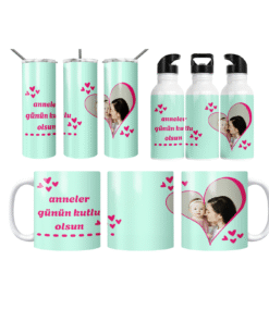Mint Kalpli Anneler Günü Termos Matara Bardak Özel Set