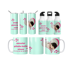 Mint Kalpli Anneler Günü Termos Matara Bardak Özel Set