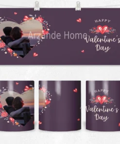 Alternative view of Çiçekli Kalp Valentine’s Day Termos Matara Bardak Özel Set