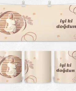 Alternative view of Boho Yaprak İyi Ki Doğdun Termos Matara Bardak Özel Set