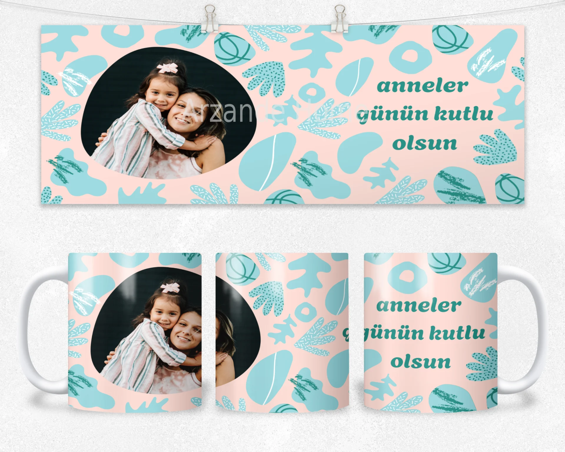 Matisse Pastel Anneler Günün Kutlu Olsun Termos Matara Bardak Özel Set - Görsel 2