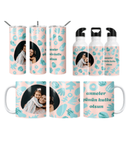 Matisse Pastel Anneler Günün Kutlu Olsun Termos Matara Bardak Özel Set