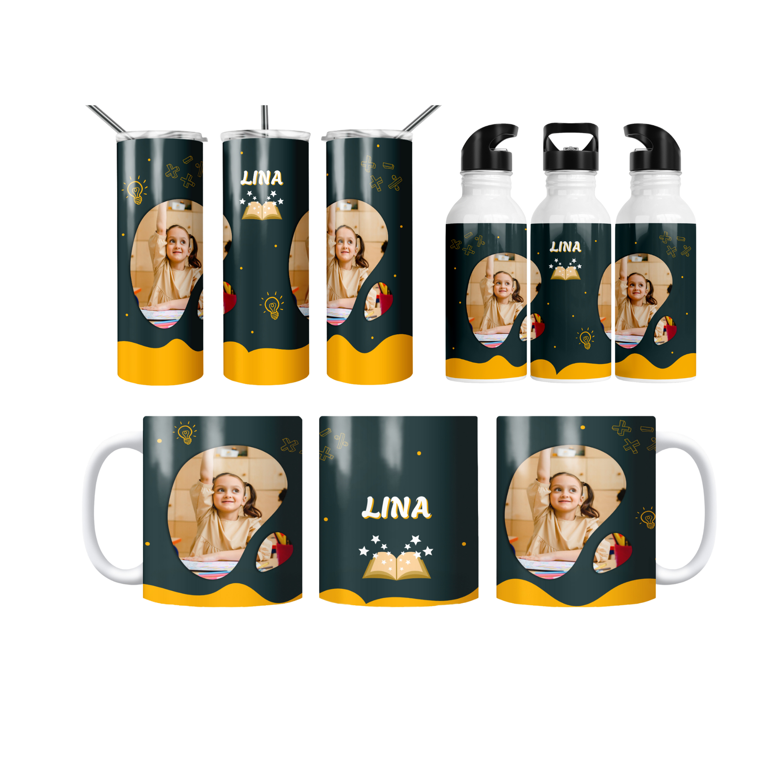 Okul Yıldızı Termos Matara Bardak Özel Set