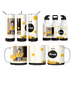 Yarış Pisti Araba Termos Matara Bardak Özel Set